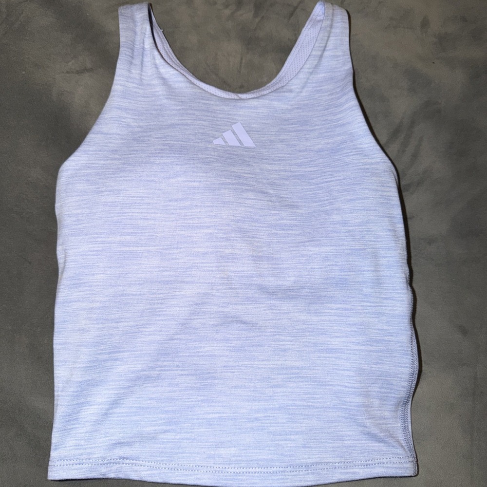 Adidas Youth Girls Melange Training Tank Violet Tone Sz XS (6/6x)